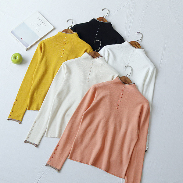 Bluză de damă modernă cu nasturi în alb, negru, galben și roz