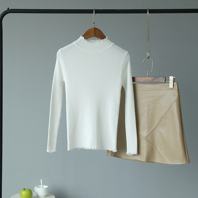 Bluza de dama toamna-iarna cu decolteu rotund in roz, galben, rosu, bej si alb