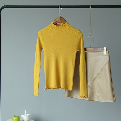 Bluza de dama toamna-iarna cu decolteu rotund in roz, galben, rosu, bej si alb