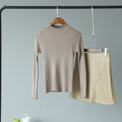 Bluza de dama toamna-iarna cu decolteu rotund in roz, galben, rosu, bej si alb