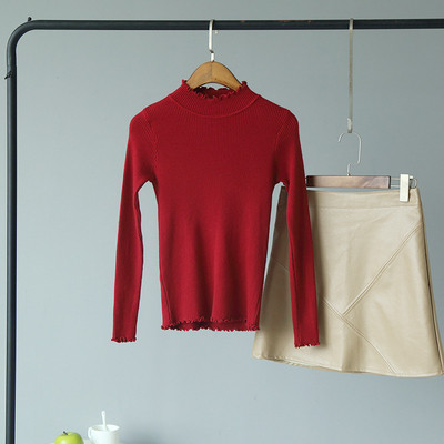 Bluza de dama toamna-iarna cu decolteu rotund in roz, galben, rosu, bej si alb