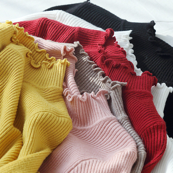 Bluza de dama toamna-iarna cu decolteu rotund in roz, galben, rosu, bej si alb