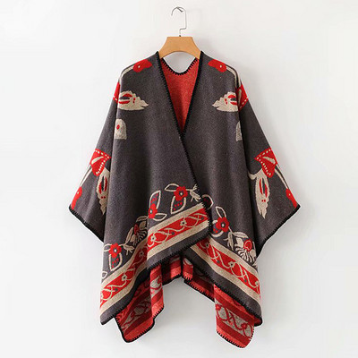 Napi téli poncsó piros, fekete, barna és bordó színekben