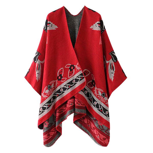 Napi téli poncsó piros, fekete, barna és bordó színekben