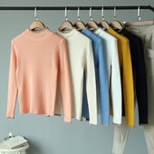 Bluză de damă toamnă-iarnă cu decolteu rotund în albastru, alb, galben, negru și roz