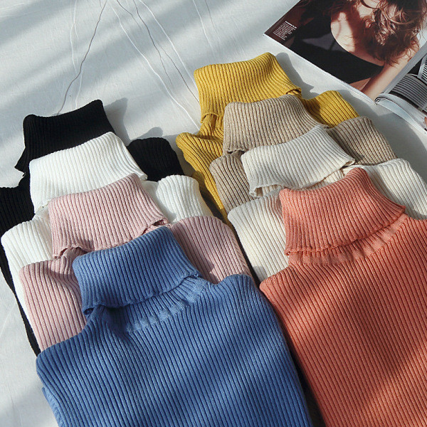 Női téli póló sárga, kék, fehér, rózsaszín, bézs és fekete színben