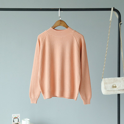 Őszi-téli blúz kerek nyakkivágással fehér, fekete, sárga és rózsaszín színekben