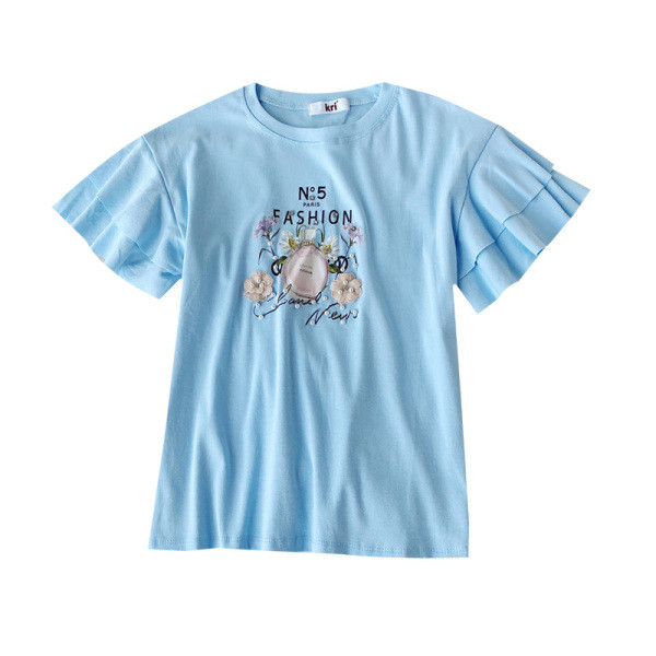 Modern női póló rátéttel és ovális nyakkivágással több színben