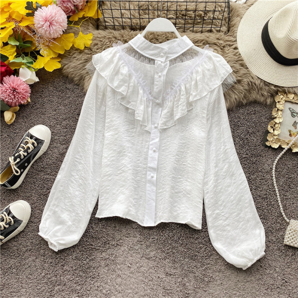 Stílusos női ing gombokkal és ovális nyakkivágással fehér, zöld és rózsaszín színekben