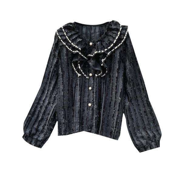 Modern női ing gombokkal és hosszú ujjú, két színben