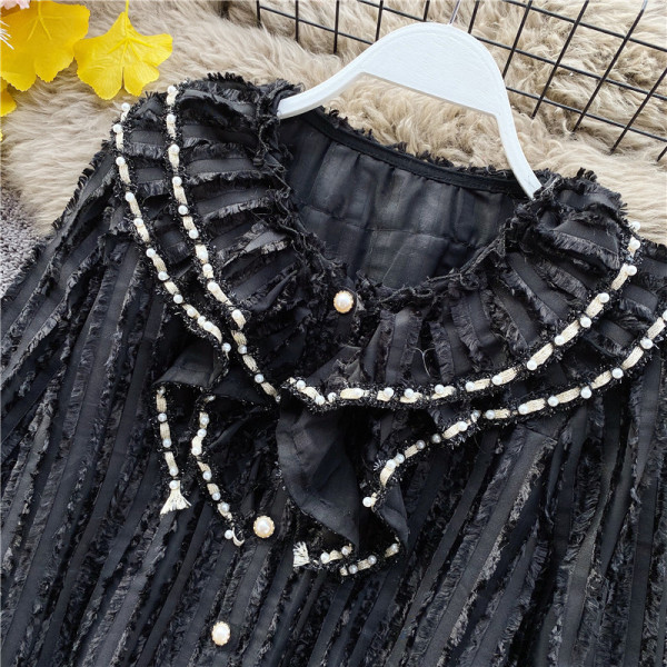 Modern női ing gombokkal és hosszú ujjú, két színben