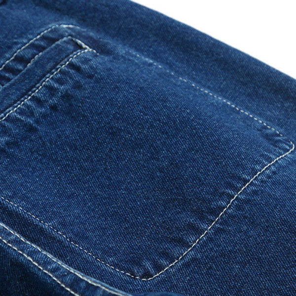 Alkalmi női farmer kék és fekete széles modellben, cipzárral és zsebekkel