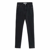 Női alkalmi farmer klasszikus modell fekete színben