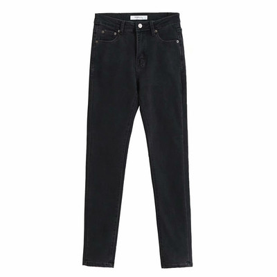 Női alkalmi farmer klasszikus modell fekete színben