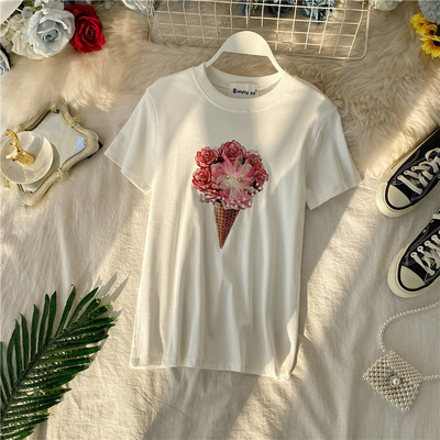 Modern női blúz színes rátéttel és rövid ujjú öt színben