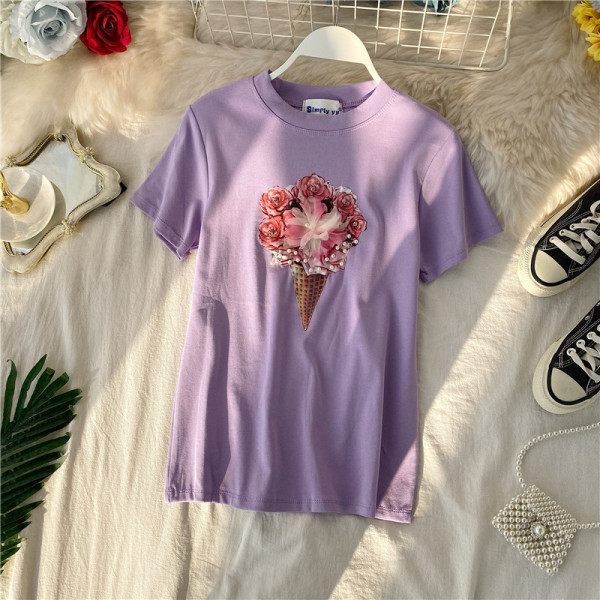 Modern női blúz színes rátéttel és rövid ujjú öt színben