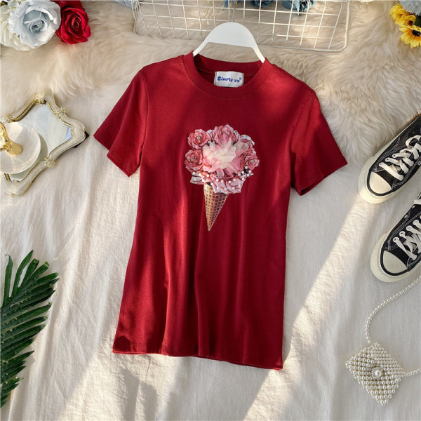 Modern női blúz színes rátéttel és rövid ujjú öt színben