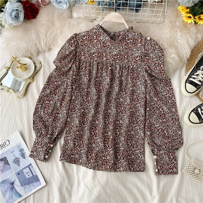 Cămașă modernă de damă cu guler înalt și mâneci lungi în diferite culori