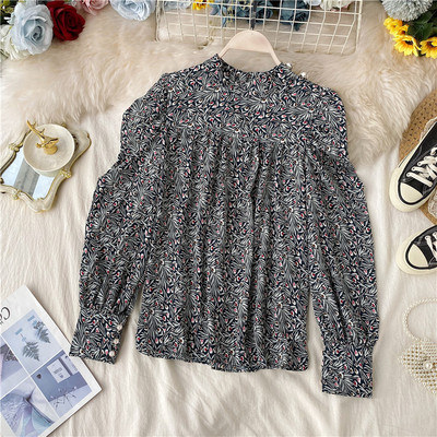 Cămașă modernă de damă cu guler înalt și mâneci lungi în diferite culori