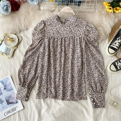 Cămașă modernă de damă cu guler înalt și mâneci lungi în diferite culori