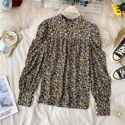 Cămașă modernă de damă cu guler înalt și mâneci lungi în diferite culori