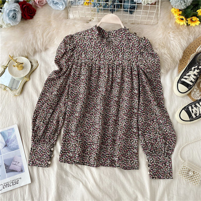 Cămașă modernă de damă cu guler înalt și mâneci lungi în diferite culori