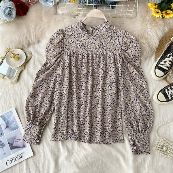 Cămașă modernă de damă cu guler înalt și mâneci lungi în diferite culori