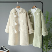 Női téli pehelykabát zöld és bézs színű zsebekkel