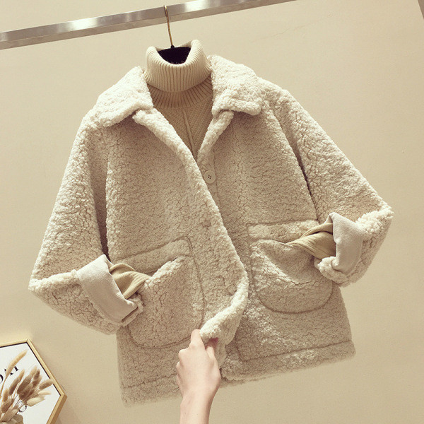 Modern női téli pehelykabát zsebekkel és spitz nyakkivágással rózsaszín, sárga és bézs színben