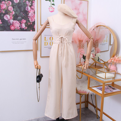 Salopeta dama in dungi cu bretele in negru, roz si bej