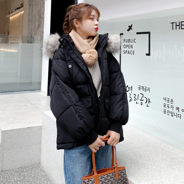 Női téli kabát széles modell, kapucnival fekete, fehér, kék, rózsaszín és zöld színben