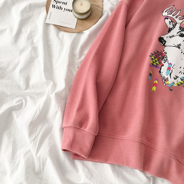 Alkalmi női pulóver rózsaszín és bézs színben, rátéttel