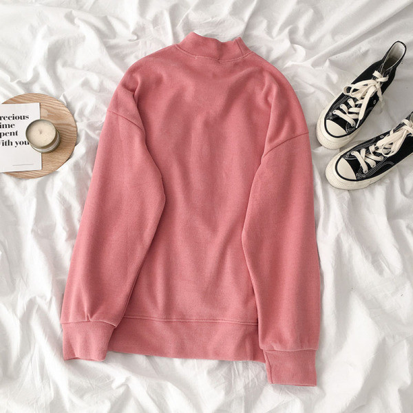 Alkalmi női pulóver rózsaszín és bézs színben, rátéttel