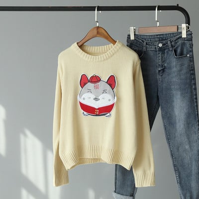 Női őszi-téli blúz piros, sárga és fekete rátéttel