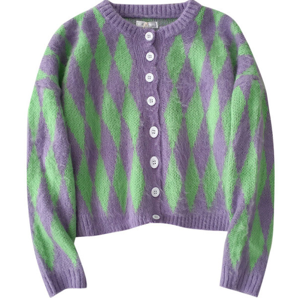 Lezser női kardigán kerek nyakkivágással és hosszú ujjal