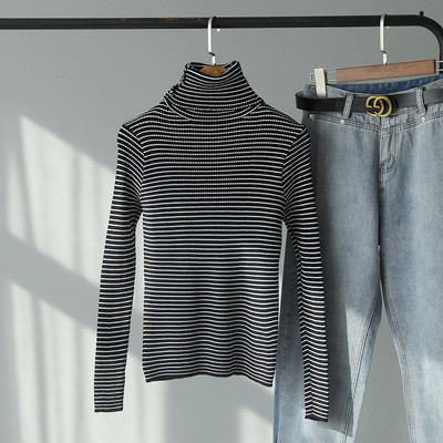 Polo casual de damă cu dungi în galben, alb, negru și maro