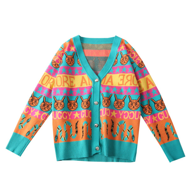 Új modell női kardigán spitz nyakkivágással és gombokkal