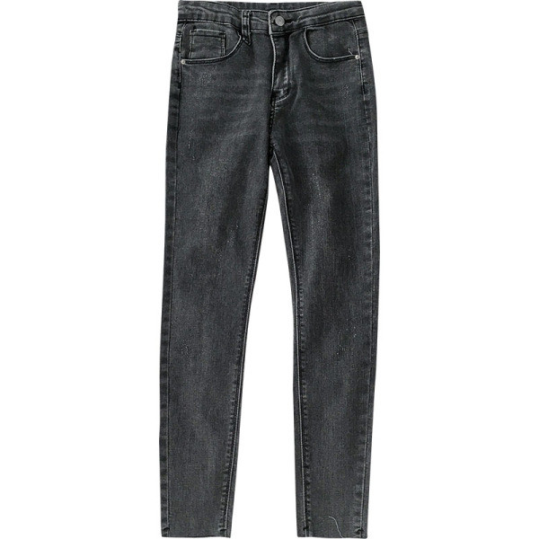 Női retro stílusú farmer fekete színben, magas derékkal és gombokkal