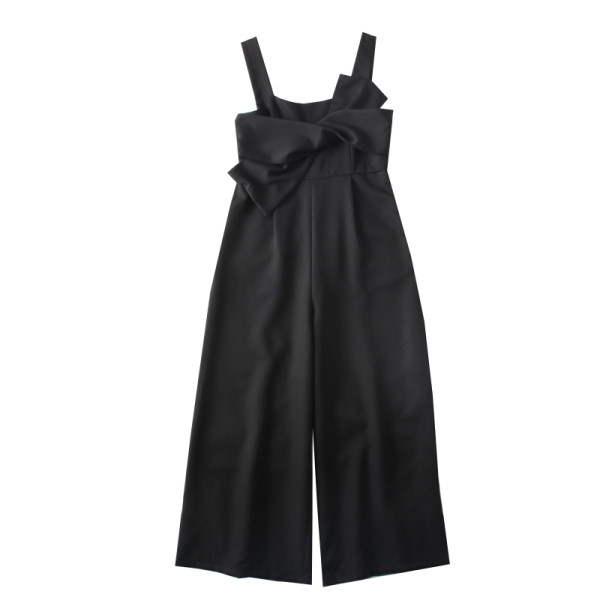 Salopeta de dama moderna cu bretele in negru, roz si galben