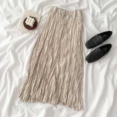 Női bársony szoknya fekete, rózsaszín és bézs színben, rugalmas derékkal