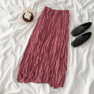 Női bársony szoknya fekete, rózsaszín és bézs színben, rugalmas derékkal