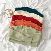 Alkalmi női pulóver öt színben, hosszú ujjal és kerek nyakkivágással