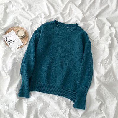 Alkalmi női pulóver öt színben, hosszú ujjal és kerek nyakkivágással