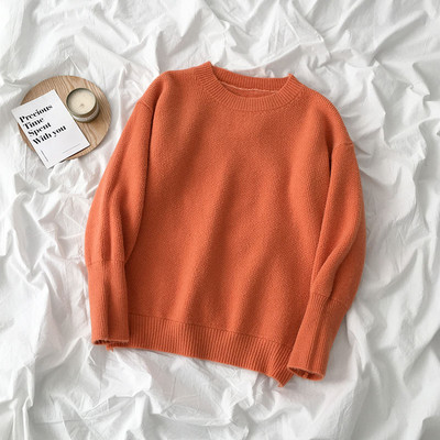 Alkalmi női pulóver öt színben, hosszú ujjal és kerek nyakkivágással