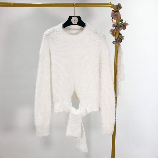 Rövid alsó pulóver derékkötővel, fehér és zöld színben