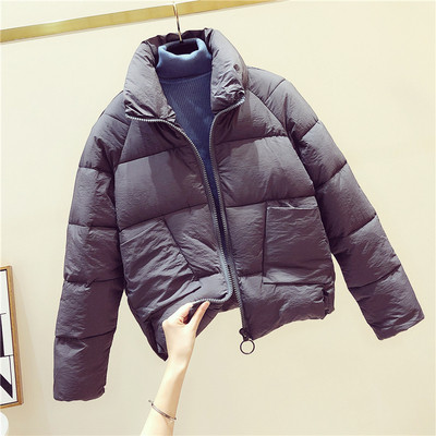 Geaca de dama toamna-iarna cu buzunare in rosu, alb, gri si maro