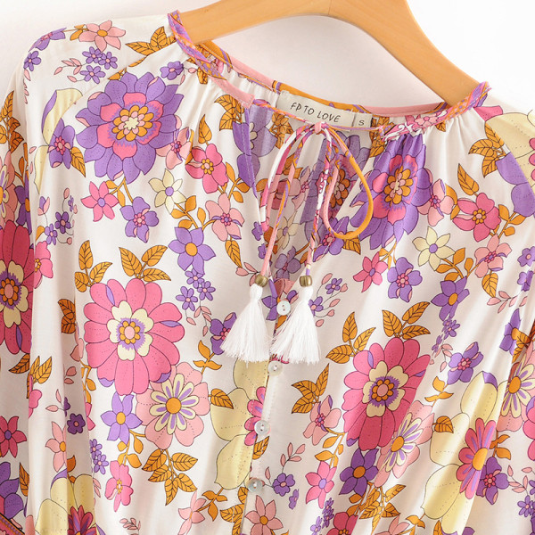 Új modell tavaszi-nyári overall rózsaszín és virágmintás nyakkendővel