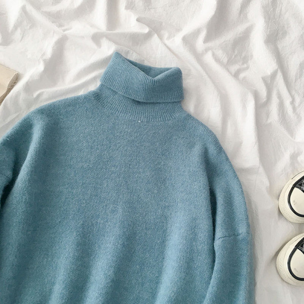 Női pulóver sima modell több színben polo gallérral és hosszú ujjal