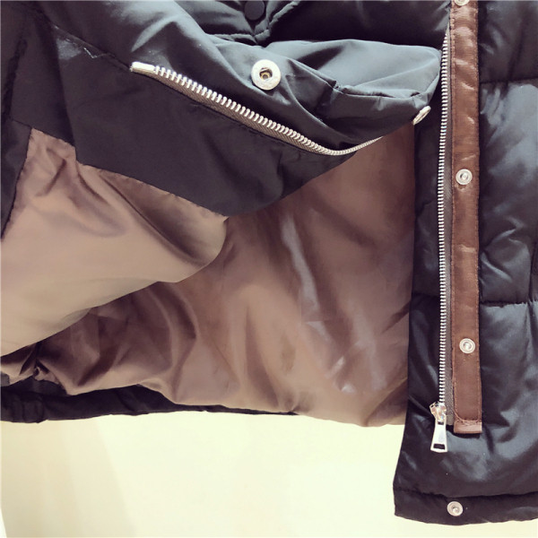 Női őszi-téli mellény zsebekkel és spitzgallérral fekete, bézs és barna színekben