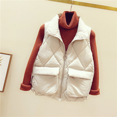 Női alkalmi mellény kerek nyakkivágással fehér és kék színben